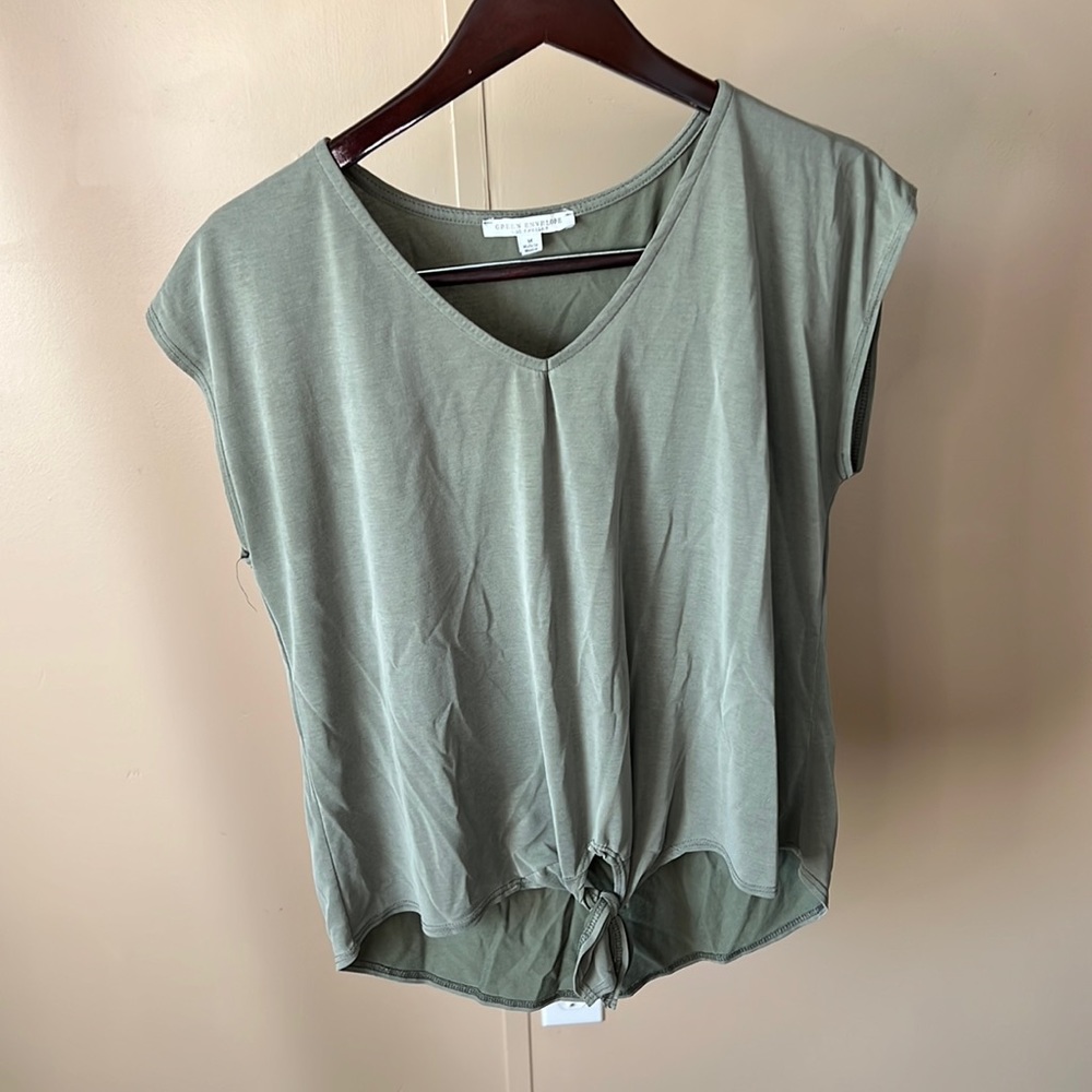 Tie front t shirt blouse